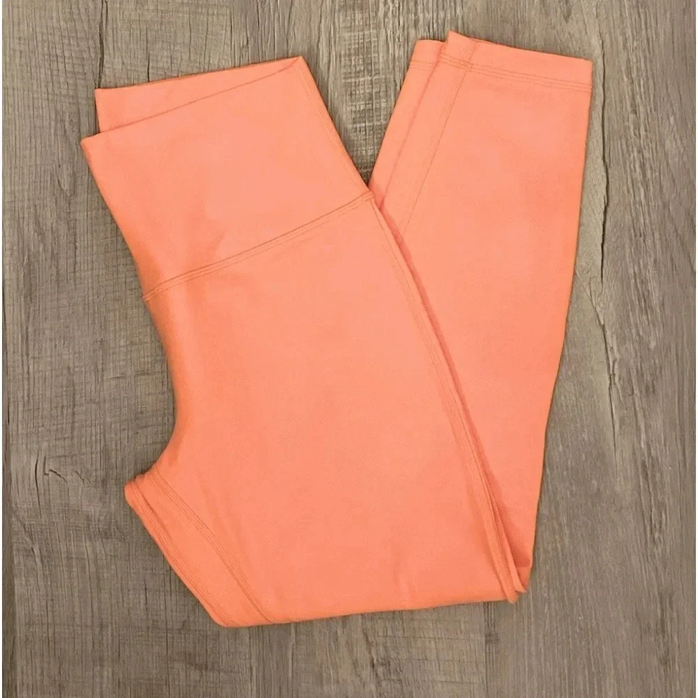 - Lululemon Align High Rise Pant 25” Orange Soda Size 6 Double Lined, NW… - Picture 7 of 14